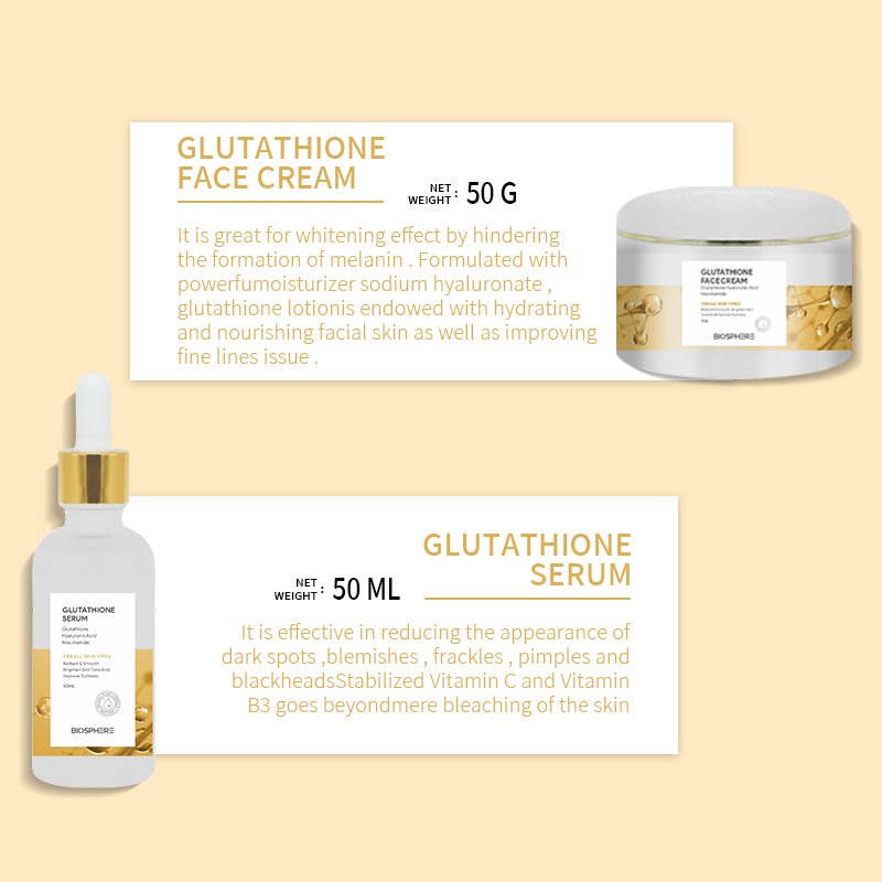 Cosmetics Manufacturer Antioxidant Anti Aging Custom Whitening Hyaluronic Acid Body Brightening Glutathione New Skin Care Set