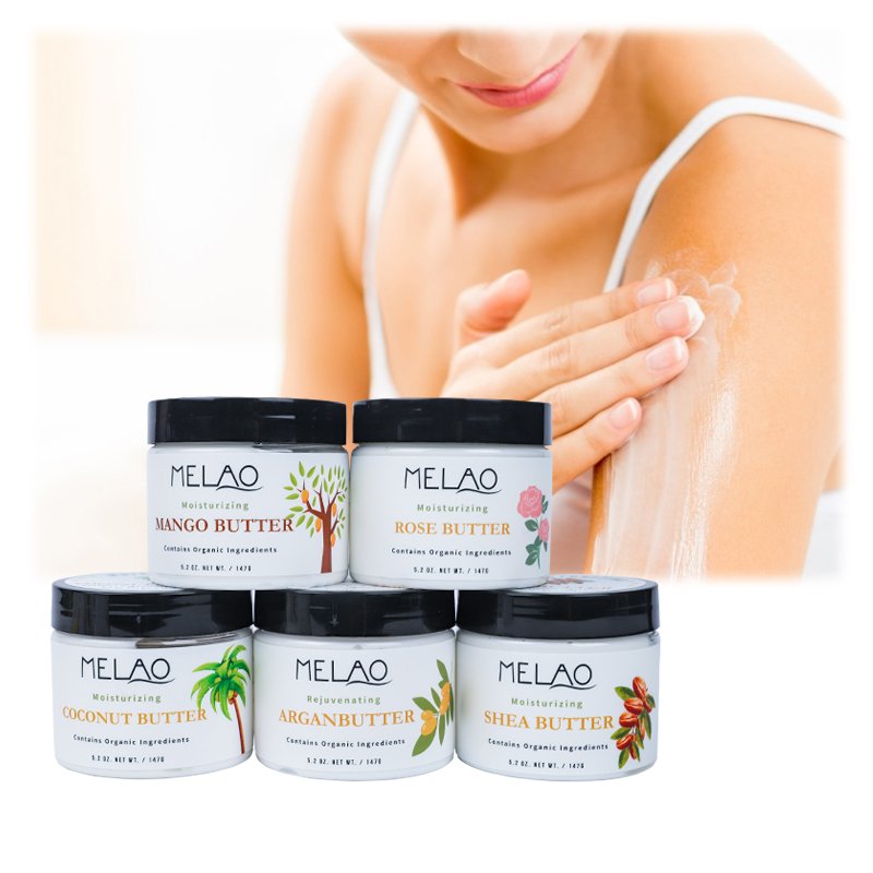 MELAO Private Label Wholesale Pure Skin Moisturizing Body Lotion Organic Rose Shea Mango Natural Organic Whipped Body Butter