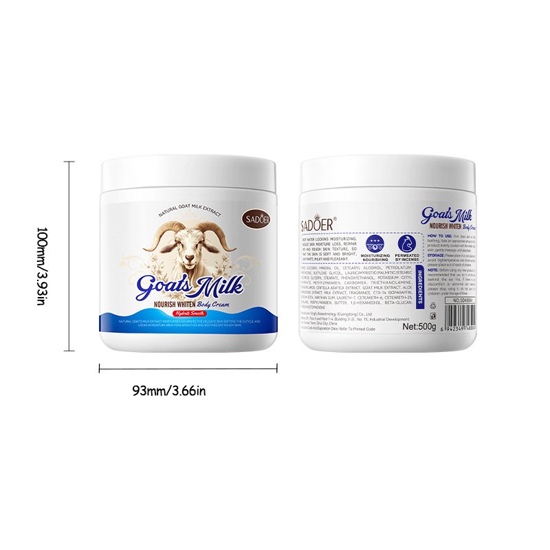 Wholesale Goat Milk Organic Body Deeply Hydrate Refreshing Long-lasting Nourish Dry Skin Whiten Body Lotion 500g