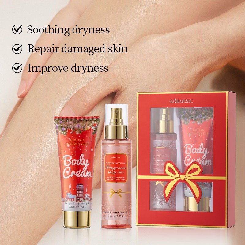KORMESIC Wholesale perfumes Private Label fragrances spray Bodymist gift box Long Lasting Christmas body lotion mist set
