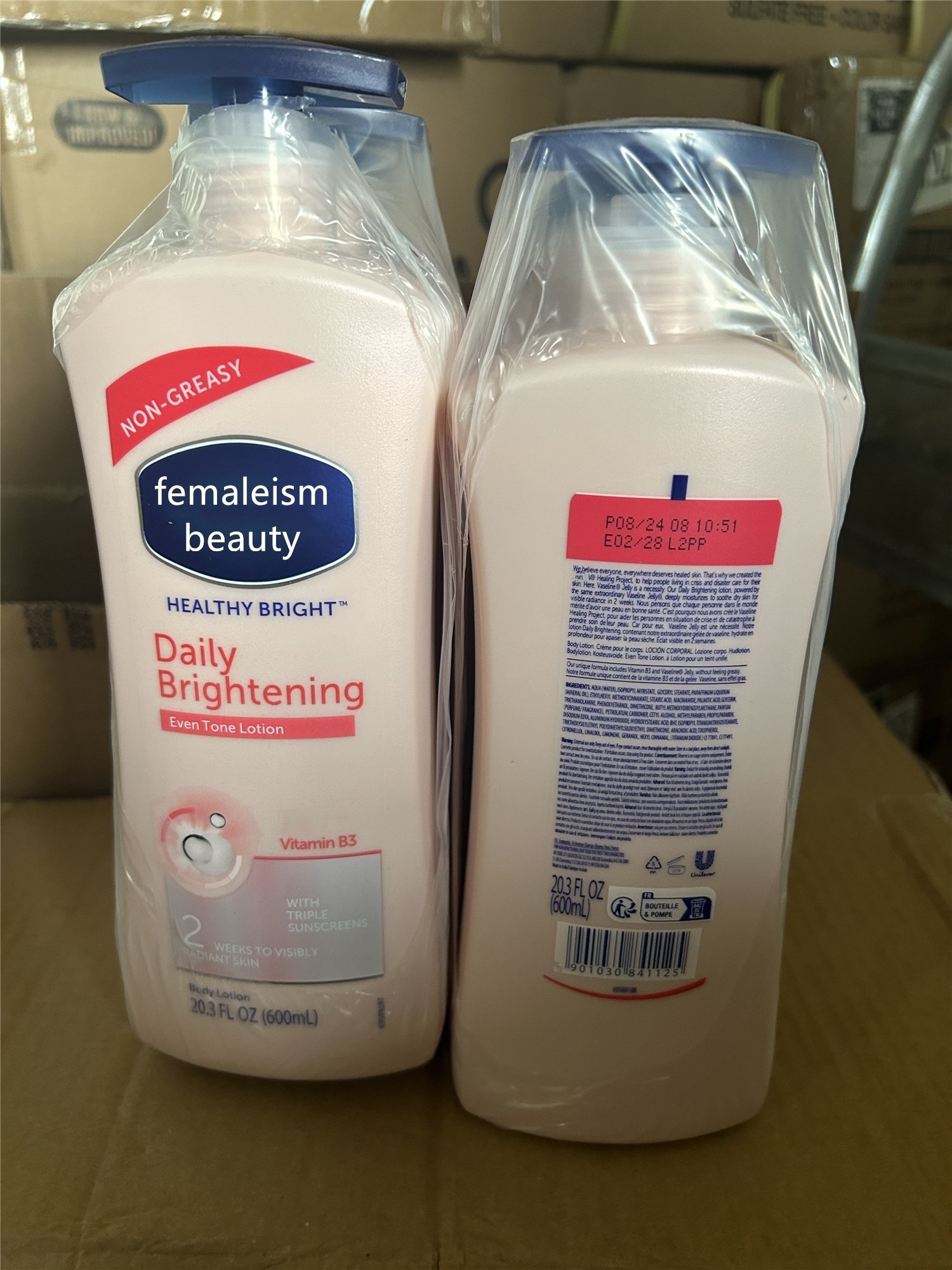 Femaleism Beauty Healthy Glowing Skin Effect Light & Creamy Formula Gluten-Free Female Personal Care 600ml Cocoa Radiant Lotion