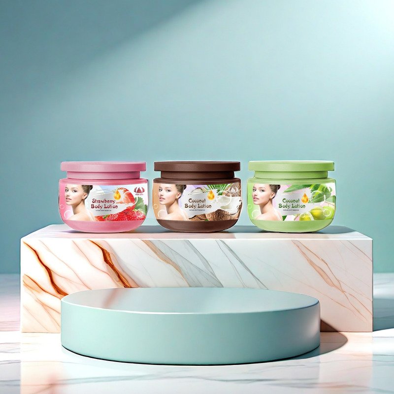 Factory Wholesale 250g Organic Skin Whitening Brightening Nourishing Strawberry Coconut Body Lotion