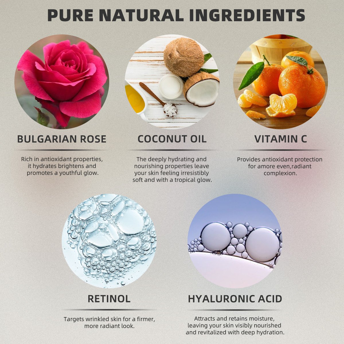 Wholesale Vegan Organic Coconut Rose Vitamin C Hyaluronic Acid Retinol Full Body Whitening Moisturizing Lotion Body Cream