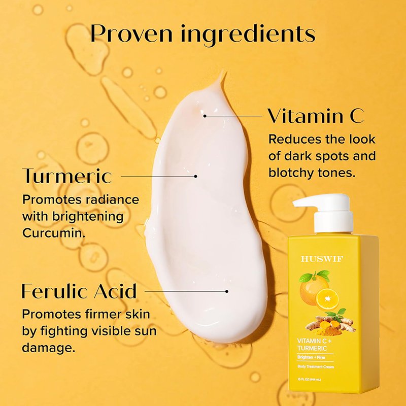 Moisturizer Anti Aging Skin Care Firming & Brightening Vitamin C Turmeric Cream Face & Body Lotion