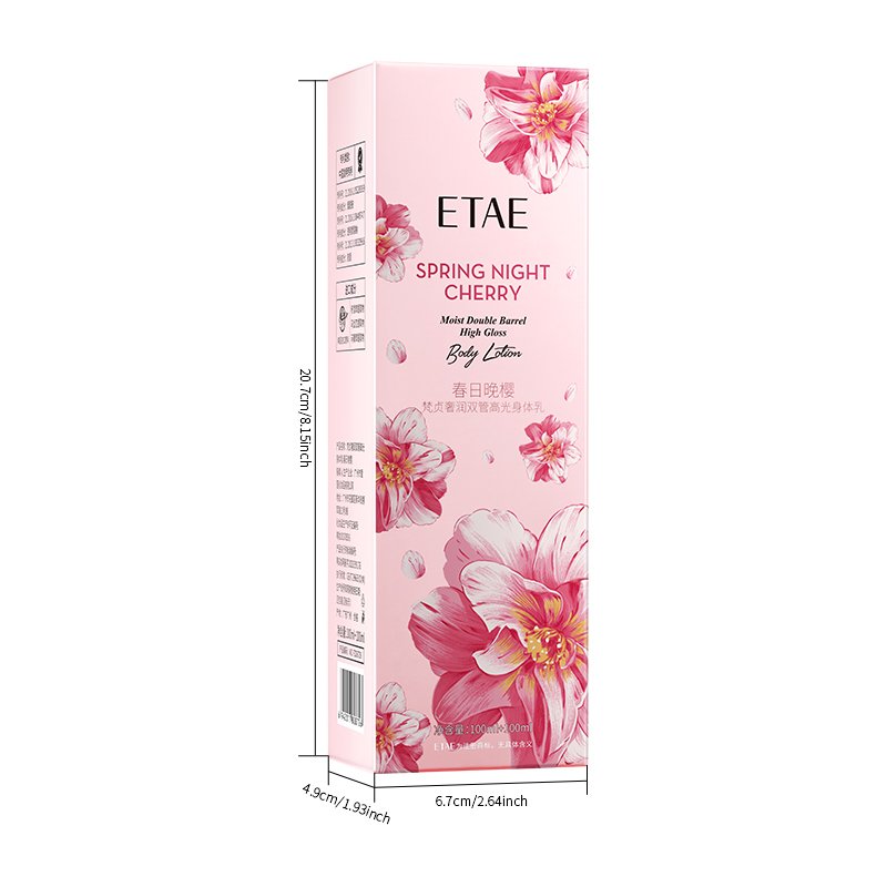 ETAE Hydrating Body CreamLotion Double Tube Non-Greasy Herbal and Hyaluronic Acid Moisturizer Cherry Body Lotion Wholesale