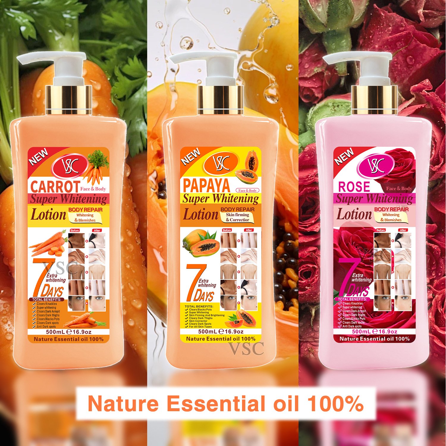 500ml Cocoa Refreshing Brightening Lotion 7 Days Super Skin Whitening Moisturizing Smoothing Body Repair Body Cream Butter