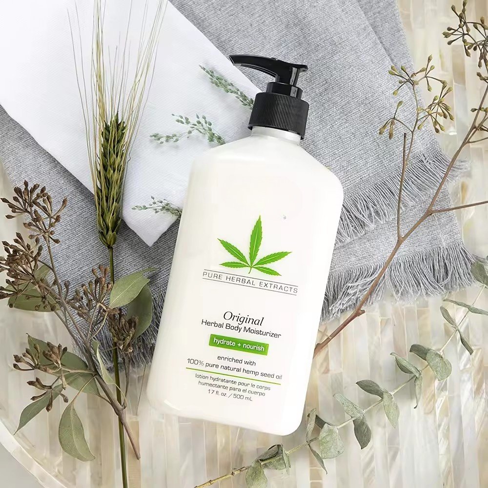 Private Label Original Herbal Body Moisturizer Hemp Seed Oil Moisturizing Hydrating Body Lotion Cream
