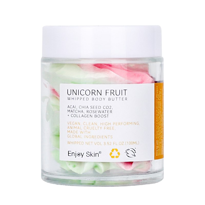 Private Label Body Butter with Hyalurouic Acid Vegan Moisturizing Lotion for Dry Skin Fruit Whipped Body Butter