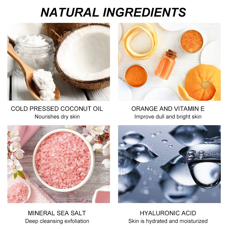 Hot Selling Private Label Low MOQ Wholesale Skin Care Deep Cleaning Exfoliator Organic Body Scrub whitening body lotion