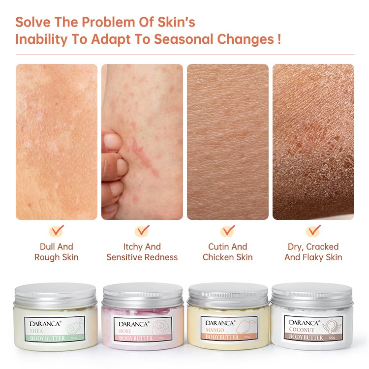 2024 Most Popular 4 fragrances Body Butter Organic Revitalize Nourishing Deep Moisturizer Body Lotion Body Cream