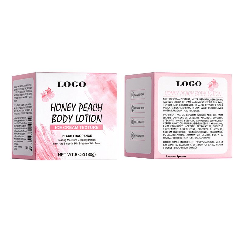 Wholesale Private Label Ice Cream Juicy peach Moisturizing Vegan For Women Whitening Soothing Brightening Milk Body Lotion