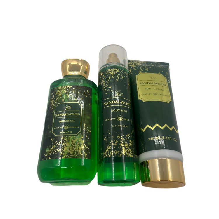 2024 New Design Custom Bodywash Logo Luxury Green Body Care Spa Gift Bath Set