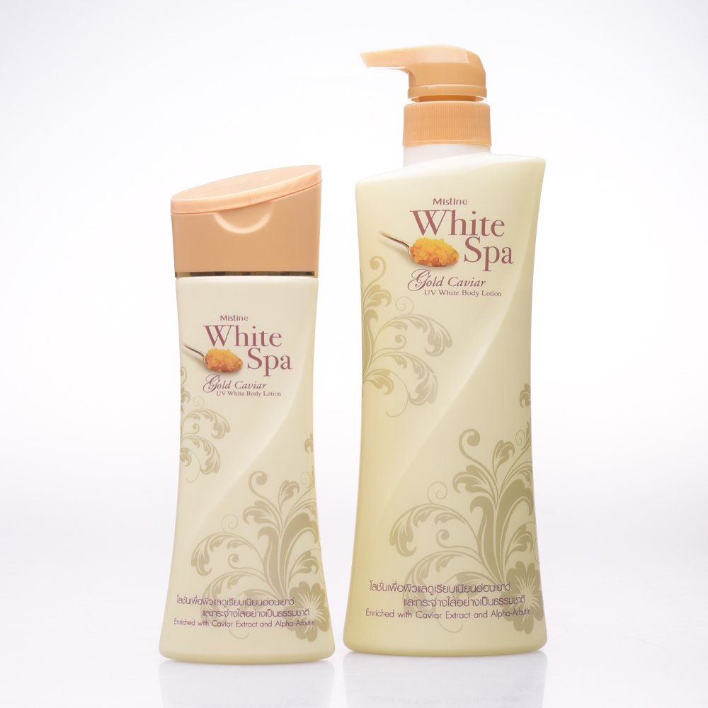 Mistine White Spa Gold Caviar UV White Body Lotion Youthful Anti-Aging Formula Skin Rejuvenation Radiant Thai Lotion Cosmetic