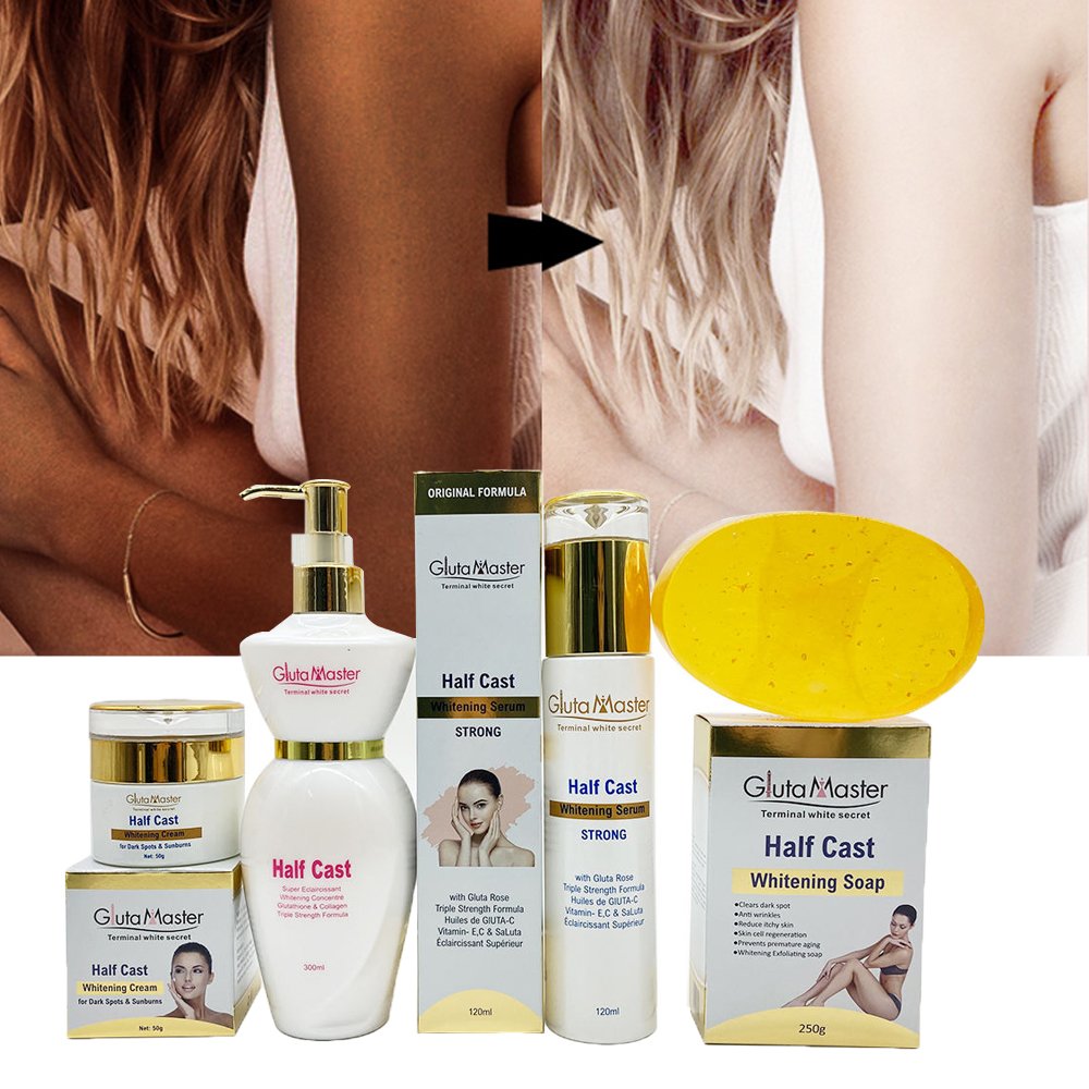 Strong Whitening Set Whitening Body Lotion Vitamin C Serum Collagen Soap Dark Spots Anti-Aging Brightening Skin Care Set
