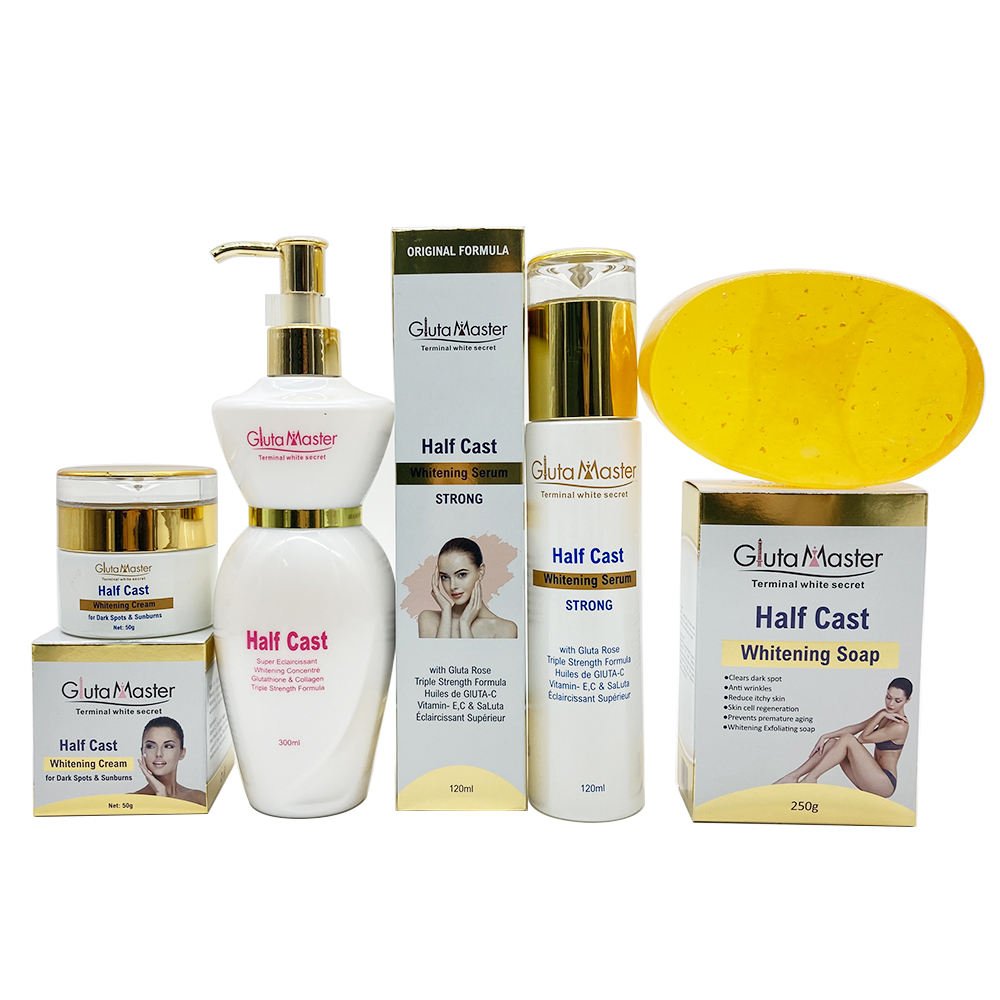 Strong Whitening Set Whitening Body Lotion Vitamin C Serum Collagen Soap Dark Spots Anti-Aging Brightening Skin Care Set
