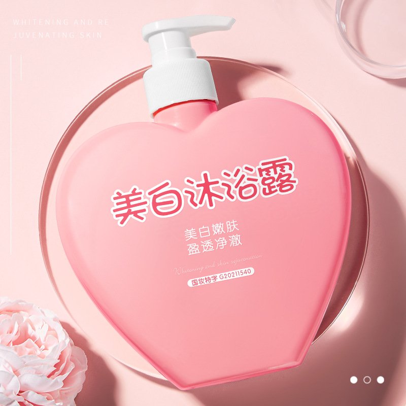 Nicotinamide Shower Gel Body Wash Refreshing Rose and Milk Fragrance Cream Bath Lotion for Brightening Skin Color