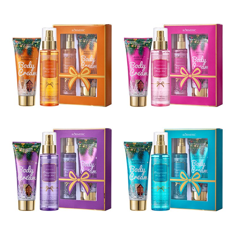 OEM ODM Private Label KORMESIC christmas skin care best christmas gift whitening body lotion perfumed skin care set