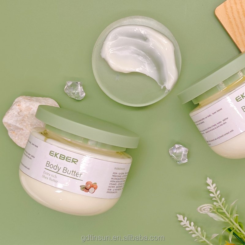 Wholesale Manufacturer EKBER Organic Shea Butter Body Lotion Moisturizing Lightening Skin Tone Body butter cream
