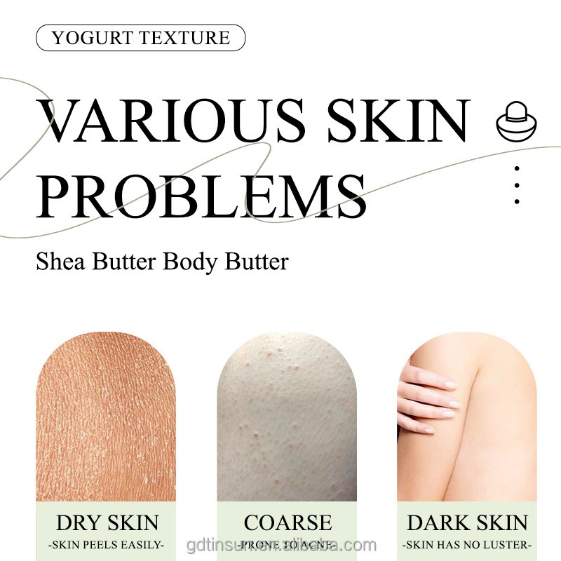 Wholesale Manufacturer EKBER Organic Shea Butter Body Lotion Moisturizing Lightening Skin Tone Body butter cream