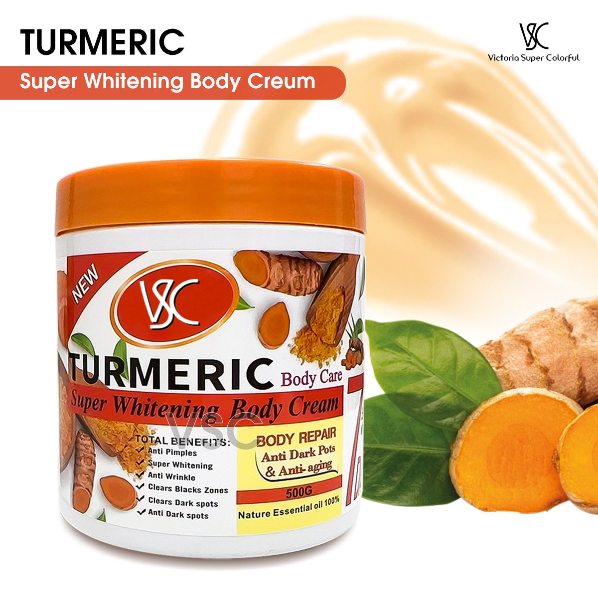 Hot Sale Turmeric Cream Super Whitening Moisturizing Body Cream Skin Lightening Spot Removal Face Cream Body Lotion