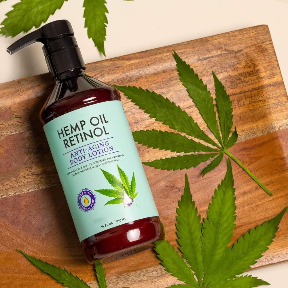 Private Label Body Lotion Hemp Oil Retinol Age Defying Deep Moisture Smooth Firm Sagging Skin No Greasy Body Lotion