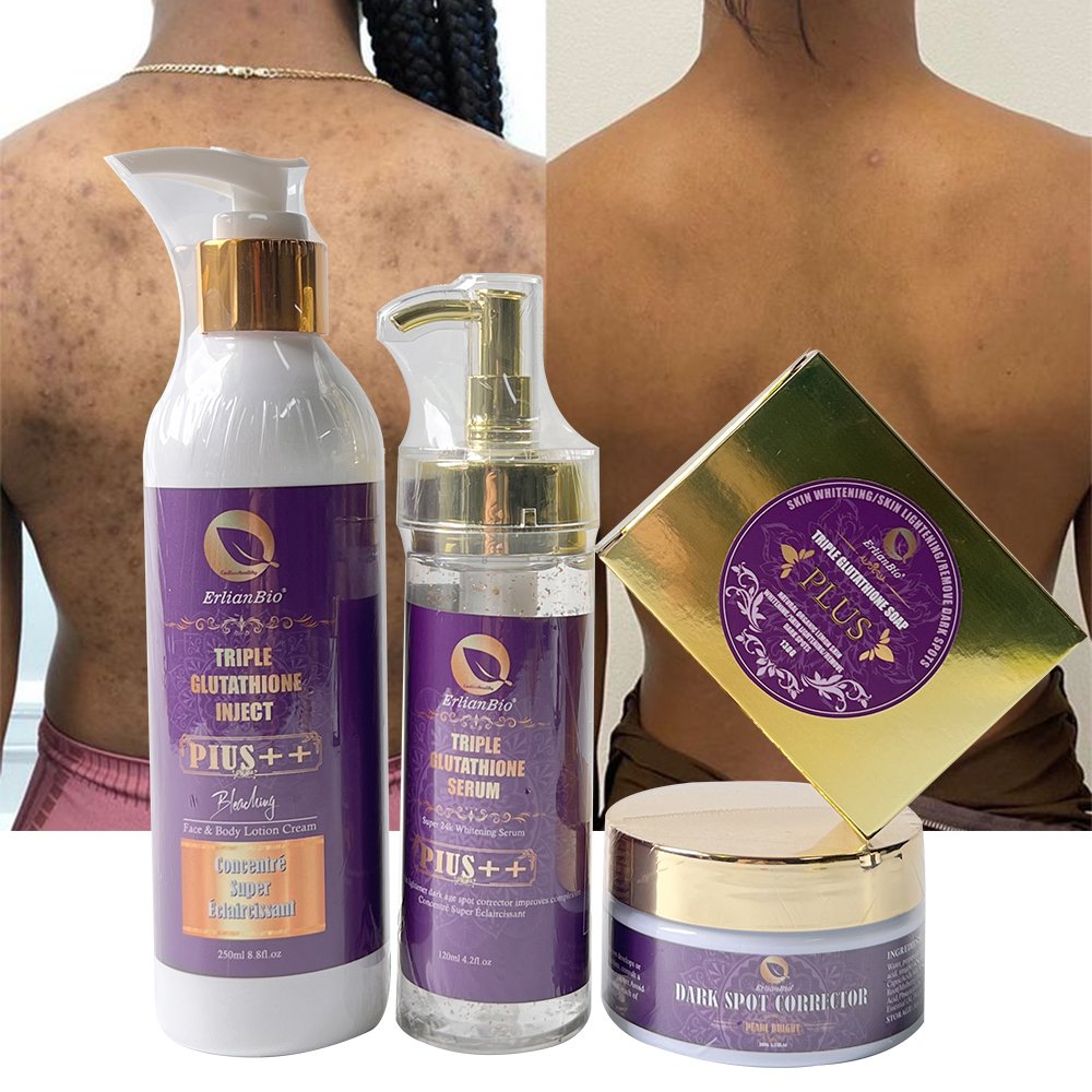 Glutathione Brightening Skin Care Set OEM/ODM Dark Spots Remove Cream Whitening Body Lotion Moisturizing Women Skin Care Set