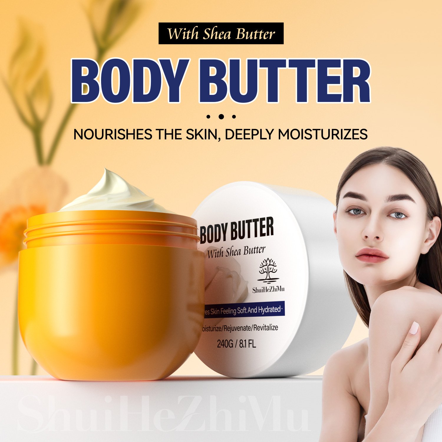 Private Label Cocoa Butter Body Lotion Luxury Natural Shea Butter Organic Wholesale Whipped Body Butter