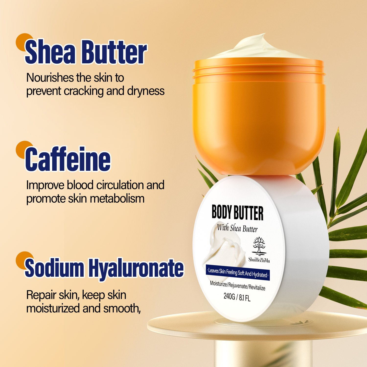 Private Label Cocoa Butter Body Lotion Luxury Natural Shea Butter Organic Wholesale Whipped Body Butter