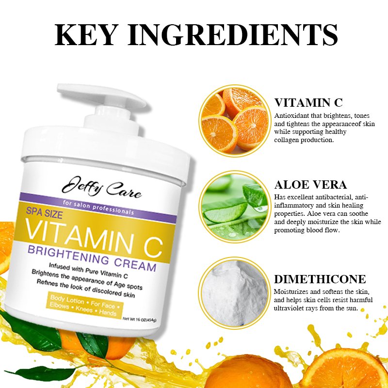 Private Label Vitamin C Body Lotion Natural Beauty Moisturizer Anti-Aging Skin Care Lightening Face Cream Lotion For Black Skin