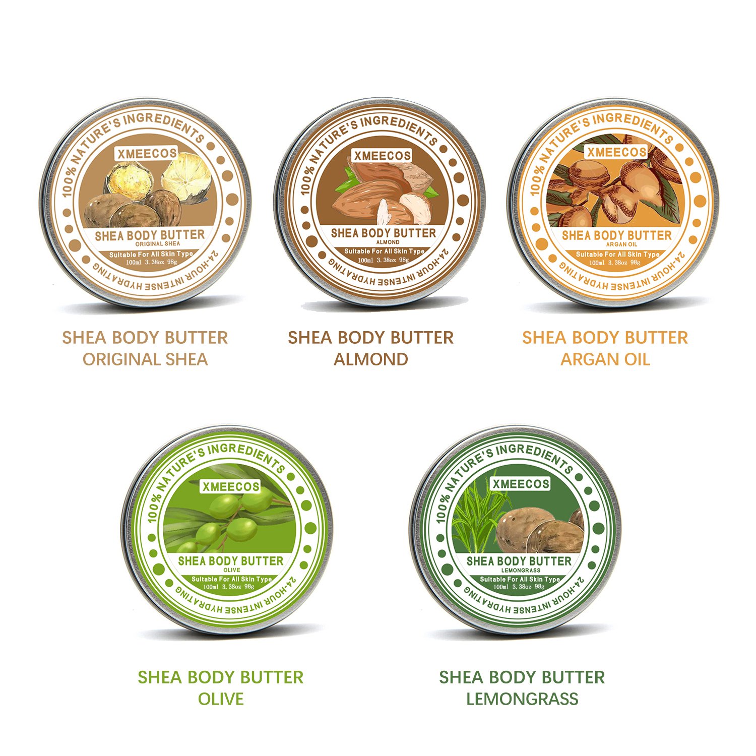Private Label 100% Pure Organic Whipped Shea Body Cream Body Lotion Whitening Moisturizing Almond Body Butter