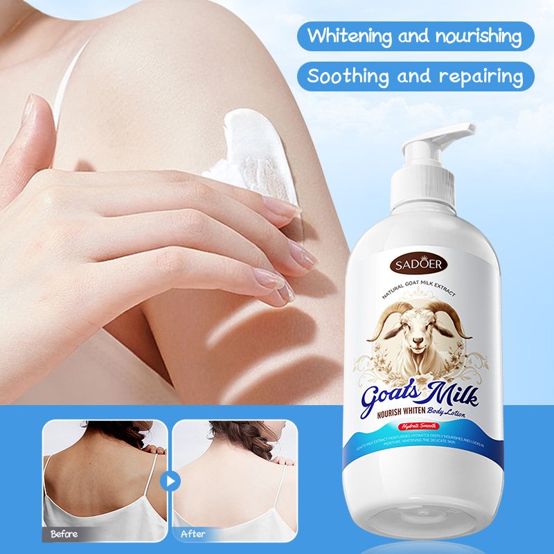 SADOER Wholesale Goat Milk Organic Body Milk Deeply Hydrate Refreshing Long-lasting Nourish Dry Skin Whiten Body Lotion 500ml