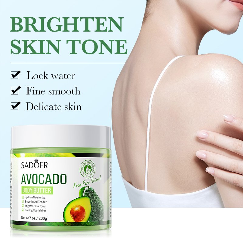 Private Label SADOER skin care organic fruit extract avocado moisturizing whitening skin body lotion