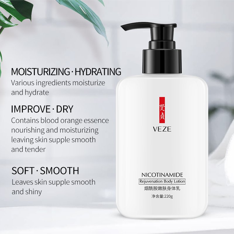 OEM Private Label VEZE Body Care Nicotinamide Body Lotion Soften Moisturizing Smoothing Whitening Body Skin