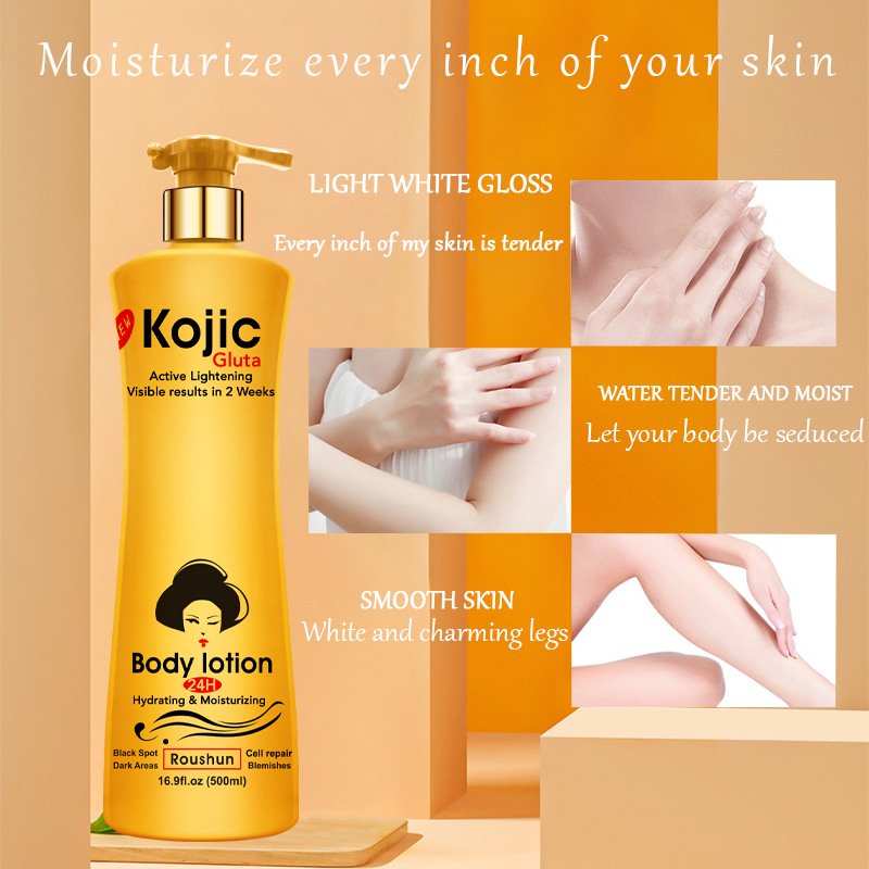 Golden Bottle Kojic Acid Body Lotion Moisturizing Active Lightening Firming Smooth Skin Lotion 500ml