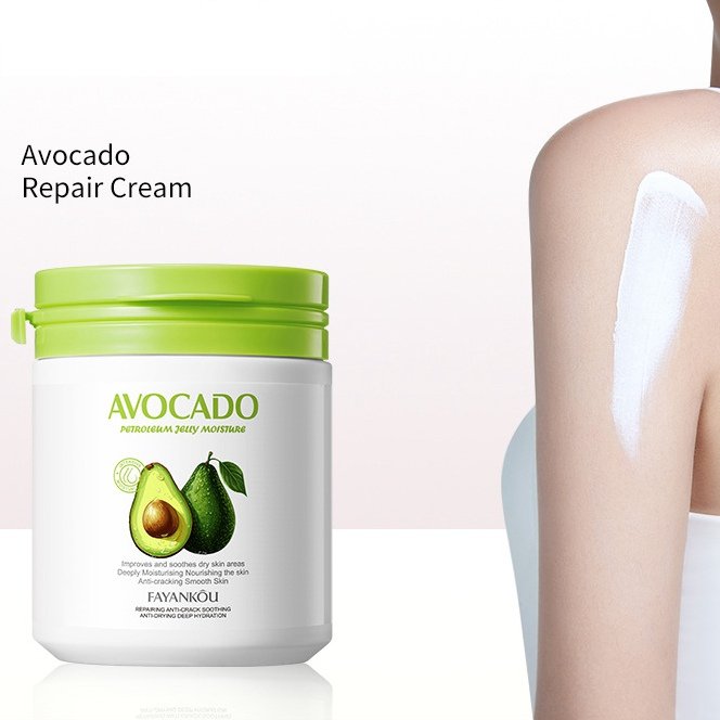 FAYANKOU Avocado Repair Cream Vaseline Soothing and Anti Cracking Moisturizing Brighten Skin Body Lotion Cream 170g
