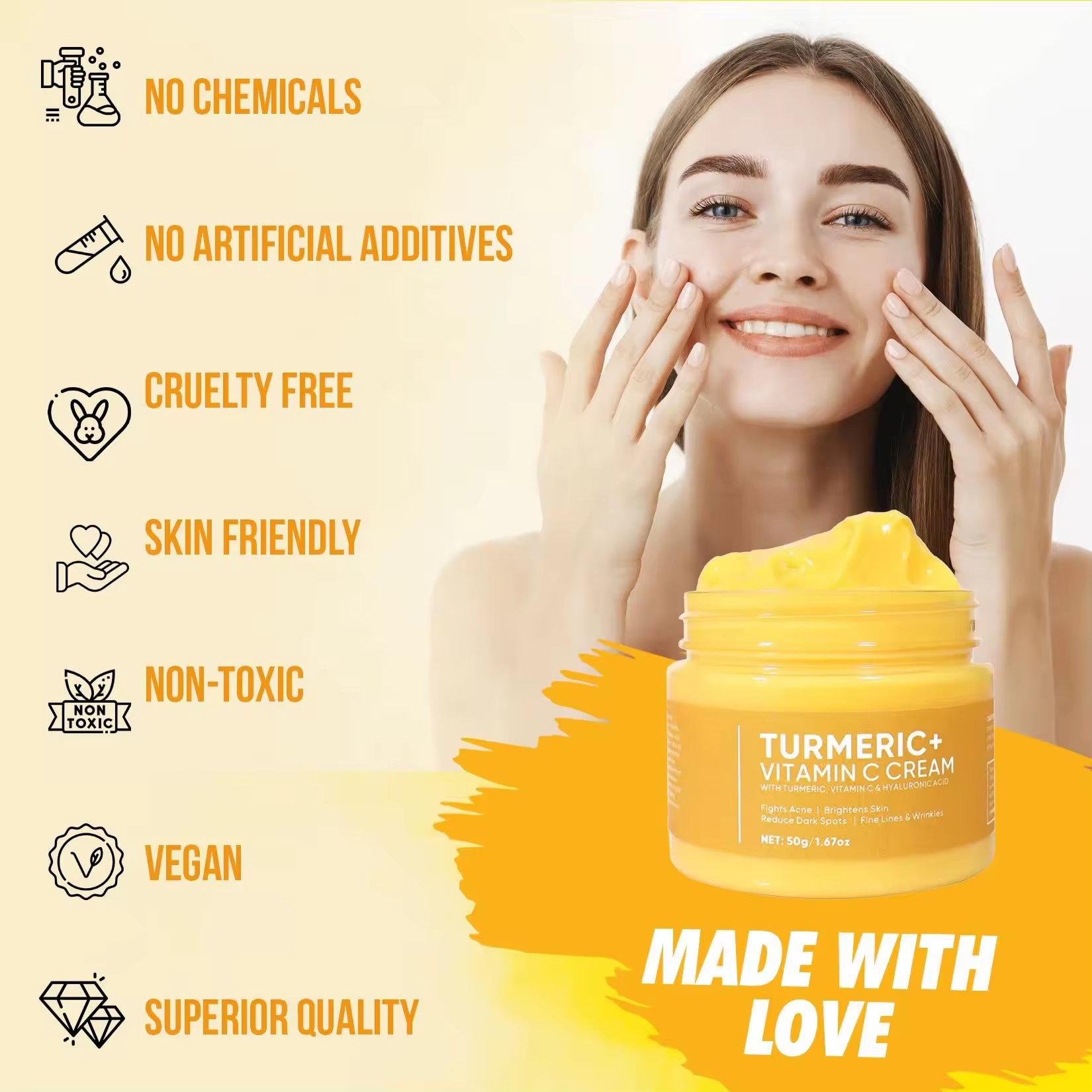 Wholesales Dark Spot Corrector Remover Anti Aging Pigmentation Brightening Whitening Lightening Moisturizer Turmeric Face Cream