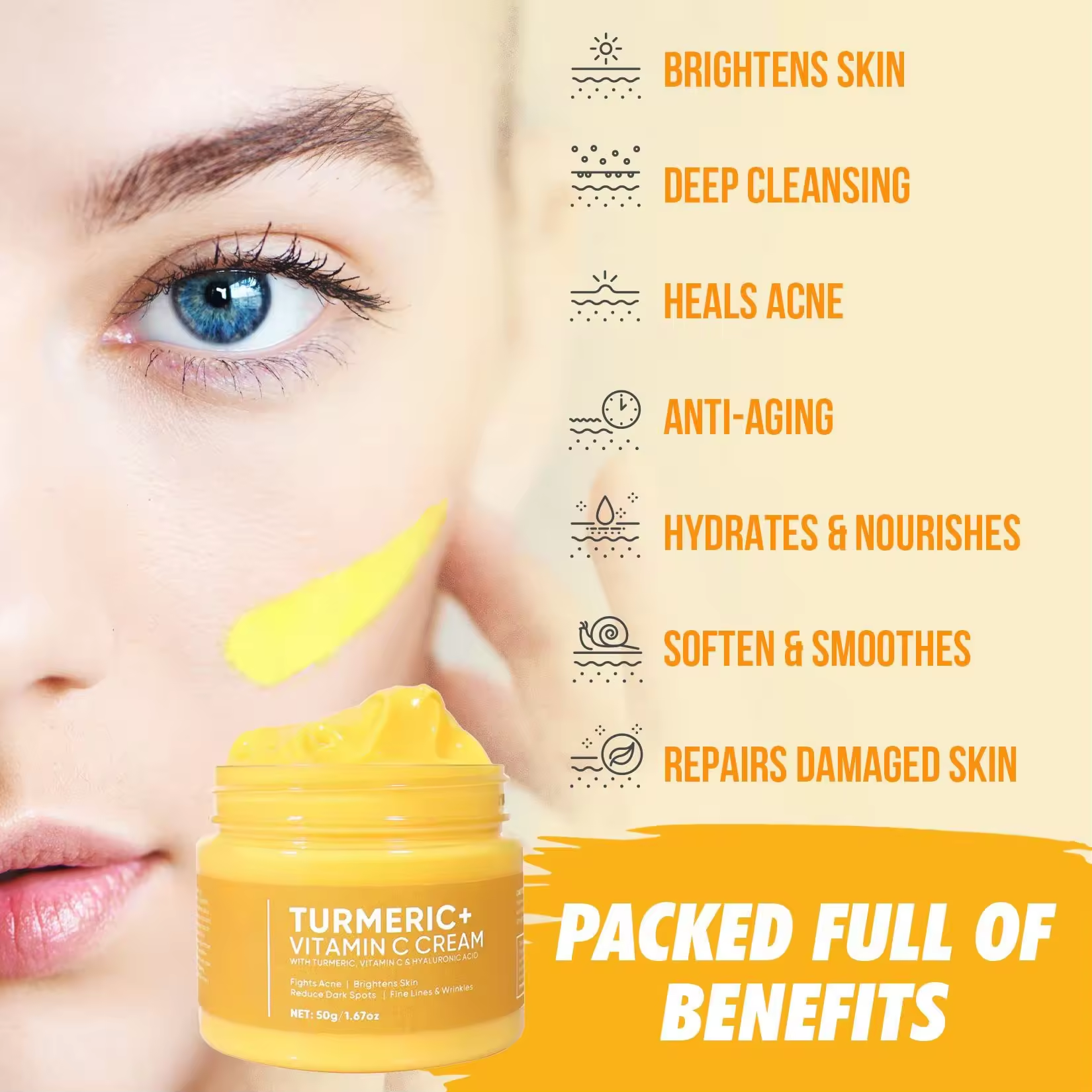 Wholesales Dark Spot Corrector Remover Anti Aging Pigmentation Brightening Whitening Lightening Moisturizer Turmeric Face Cream