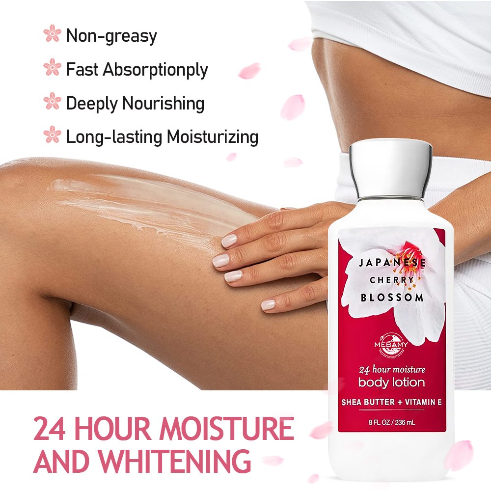 Oem Private Label Natural Japanese Cherry Blossom Body Lotions For Brown Skin Nourish Whitening Body Lotion For Black Skin