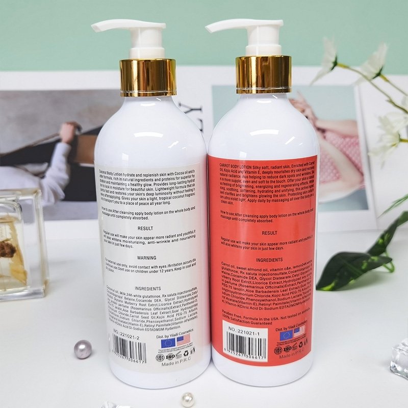 Wholesale Private Label Body Lotion Carrot Lotion Body Massage Milk Moisturizing Lotion Moisturizing Skin Cream 500ml
