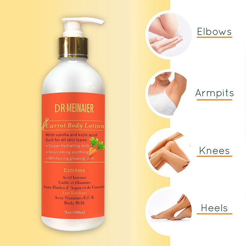 Wholesale Private Label Body Lotion Carrot Lotion Body Massage Milk Moisturizing Lotion Moisturizing Skin Cream 500ml