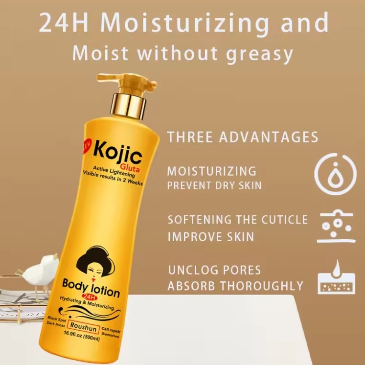 ROUSHUN Kojic Body Lotion Moisten Whiten Nourish Body Lotion for brightening