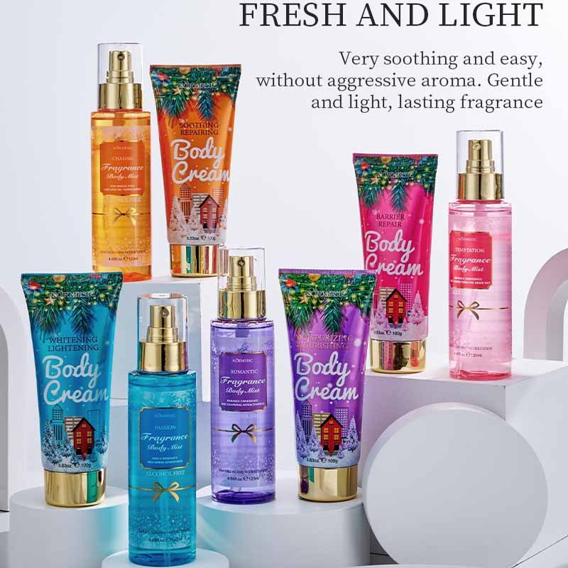 OEM ODM Private Label KORMESIC Christmas Skin Care Best Christmas Gift Whitening body lotion body Mist Perfumed Skin Care Set