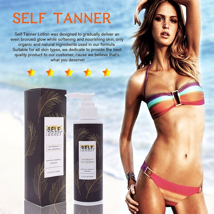 Best Private Label Natural Organic Whitening Black Skin Self Tanner Body Lotion