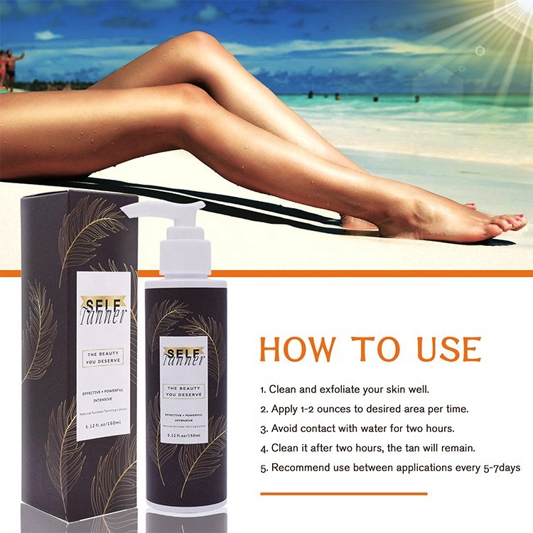 Best Private Label Natural Organic Whitening Black Skin Self Tanner Body Lotion