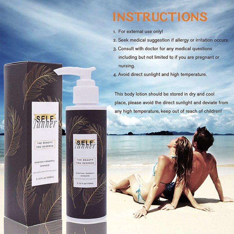 Best Private Label Natural Organic Whitening Black Skin Self Tanner Body Lotion