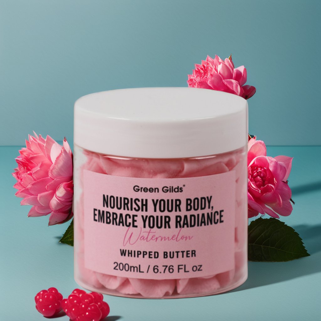 2024 OEM ODM Organic Watermelon Scented Whipped Body Butter Lotion Nourishing Shea Butter Glycerin Based Skin Cream for Adults