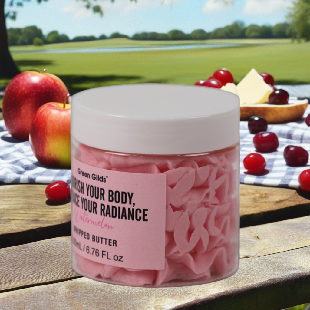2024 OEM ODM Organic Watermelon Scented Whipped Body Butter Lotion Nourishing Shea Butter Glycerin Based Skin Cream for Adults