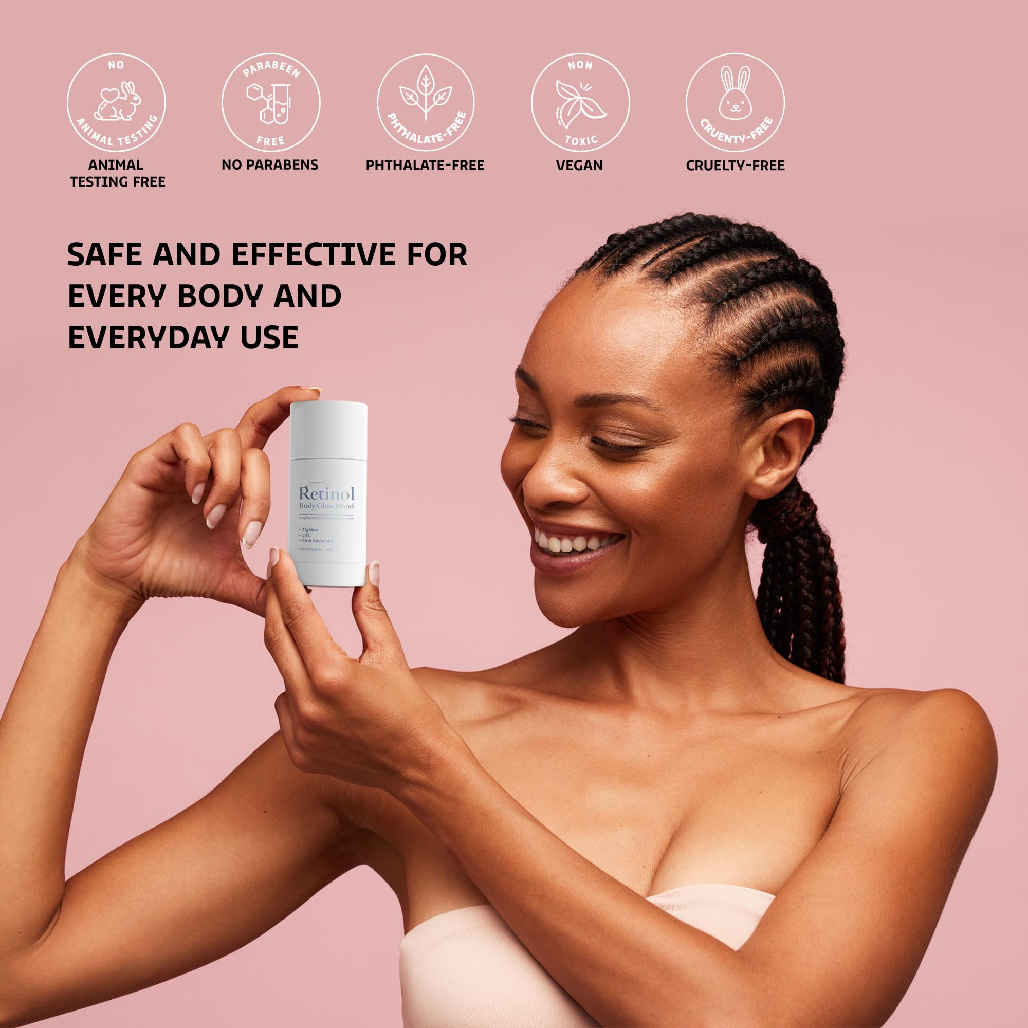 Private Label Moisturizing Skin Brightening Body Glow Wand Hydration Firming Cream Korea Growing Cream Retinol Body Lotion