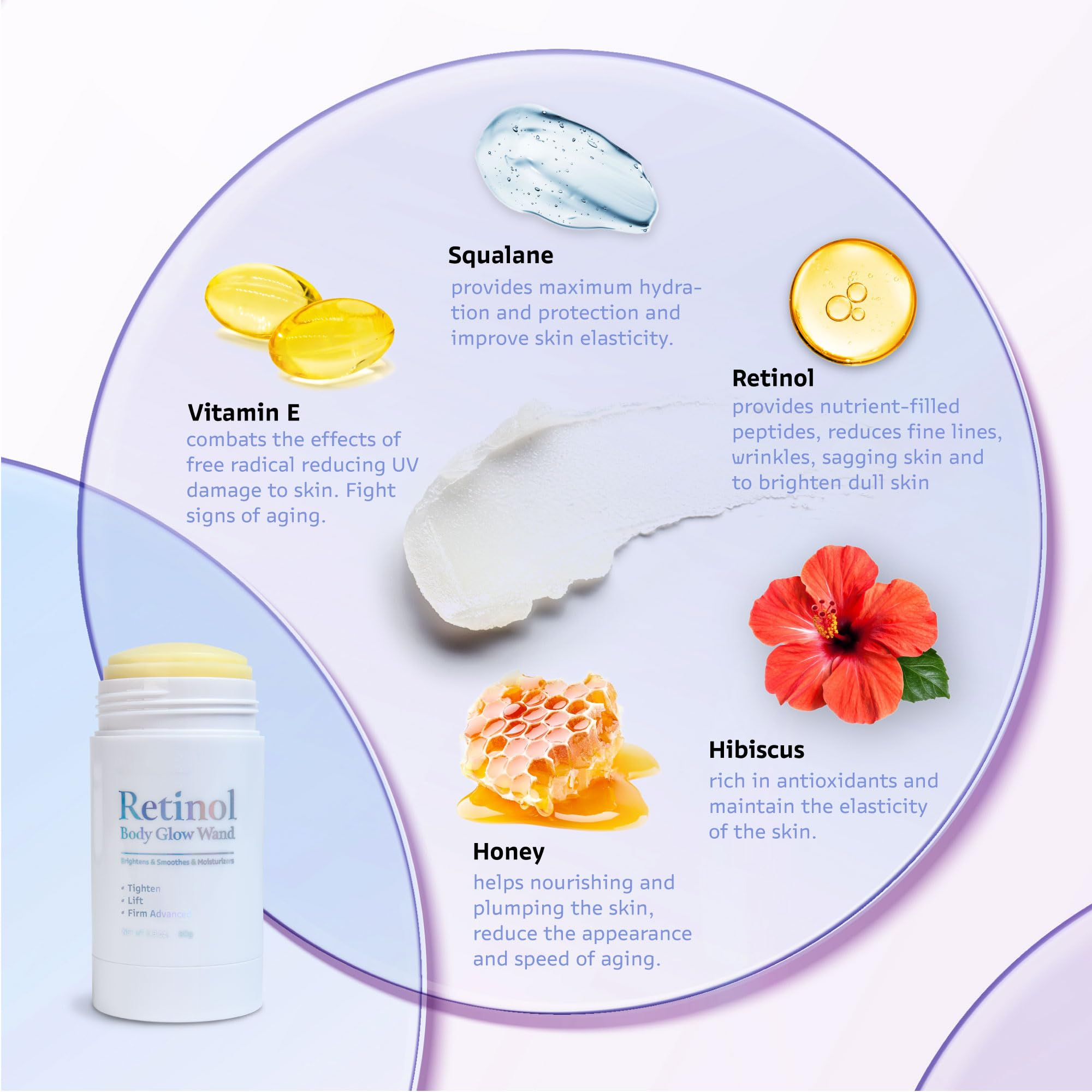 Private Label Moisturizing Skin Brightening Body Glow Wand Hydration Firming Cream Korea Growing Cream Retinol Body Lotion
