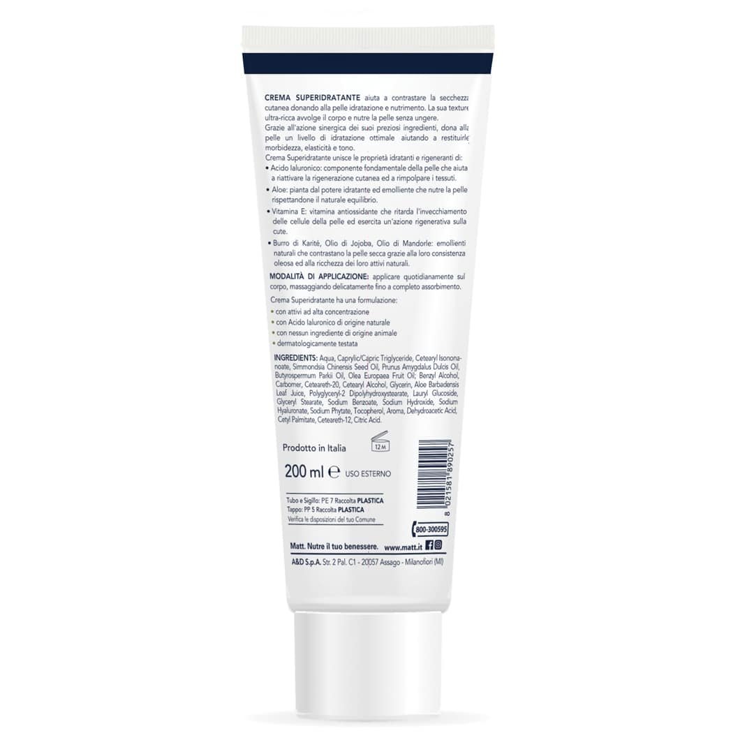 Italian Quality Aloe Body Care Nourishing Hyaluronic Acid Body Lotion 200Ml Super Moisturizing Cream
